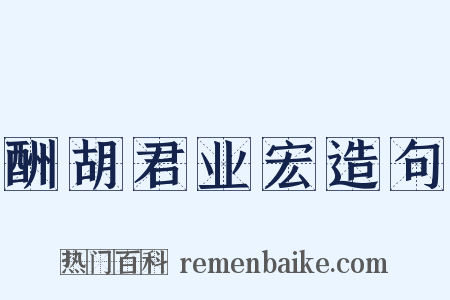 酬胡君业宏造句是什么意思的图片